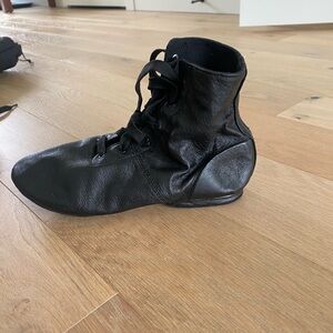Black Leather Dance Shoes / boots / bootie DanceandSway